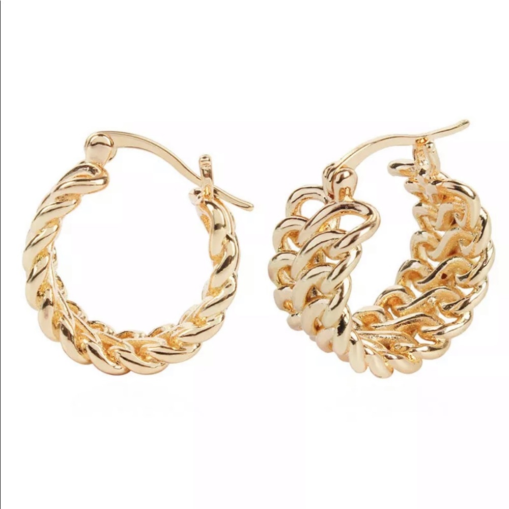 Geometric Linked Hoop Earrings Fashion Jewelry